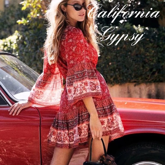 LAST ONE Floral Lantern Sleeve Mini Dress - Picture 5 of 15